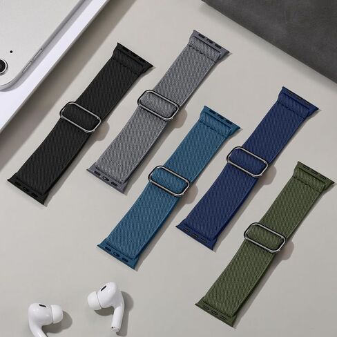 Dirrelo 5Pack Stretchy Nylon Band Compatible with Apple Watch Bands 45mm 44mm 42mm 49mm 46mm 41mm 40mm 38mm for Women Men,Soft Elastic Strap Wristband for iWatch Series 10 9 8 7 6 5 4 3 2 1 SE,Ultra in Saudi Arabia