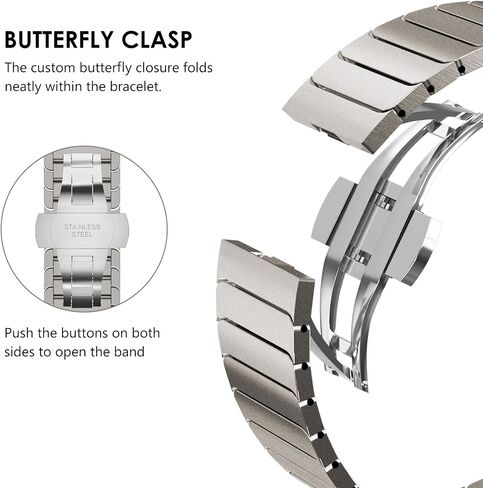 KADES Metal Band Compatible with Apple Watch Band Ultra 49mm Series 8 Series 7 45mm SE SE/2022 6 5 4 44mm 3 2 1 42mm, Stainless Steel Link Bracelet in Saudi Arabia