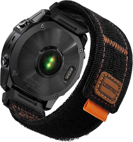 سوار ساعة من قماش الدنيم من Abanen لـ Garmin epix Pro 51 مم / Fenix ​​7X / Fenix ​​6X / Fenix ​​5X / غريزة 2X، حزام معصم رياضي مزود بخطاف وحلقة مقاس 26 مم لـ Enduro in Kuwait