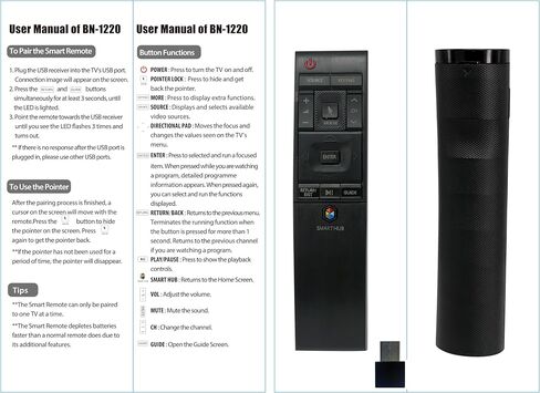 BN-1220 Universal Remote Control Replacement for Samsung Smart TV Without Voice Function Supports Mouse Pointer Function, With USB Receiver Compatible with BN59-01220A BN59-01220E BN59-01220J in Saudi Arabia