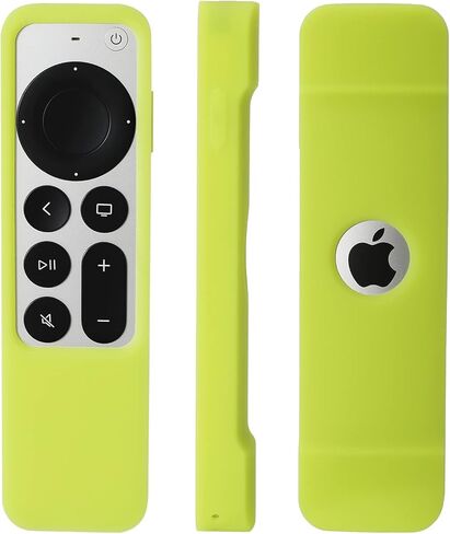 AKWOX [Nightglow Green] Case Cover Replacement for New Siri Remote Case 2021 Apple 4k TV Series 6 Generation Remote Control, Siri 2nd Silicone Skin with Lanyard in Kuwait