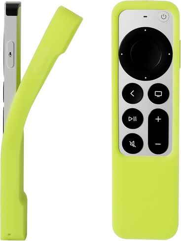 AKWOX [Nightglow Green] Case Cover Replacement for New Siri Remote Case 2021 Apple 4k TV Series 6 Generation Remote Control, Siri 2nd Silicone Skin with Lanyard in Kuwait