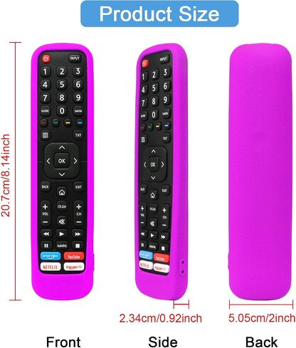 CHUNGHOP Protective Silicone Remote Case for Hisense EN2A27 ERF2K60H EN2H27B EN2H27HS EN2H27D ER-31607R ER-22655HS Cover Kids-Friendly Shockproof Anti-Lost Washable with Lanyard（Glow in Dark Blue） in Saudi Arabia