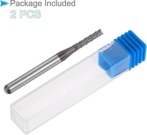 قطع توجيه CNC من CoCud End Mill، ساق 1/8 بوصة، قطع 9.5 مم بقطر 2 مم، قاطع طحن من كربيد التنجستين الماسي لليد اليسرى - (التطبيقات: لنقش الحفر باستخدام الحاسب الآلي)، 5 قطع in Saudi Arabia