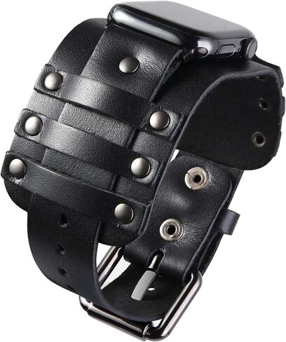 VIQIV Wide Cuff Bracelet Leather Band Compatible with Apple Watch Ultra Band 38mm 40mm 41mm 42mm 44mm 45mm 49mm for Men Women, Fancy Dressy Western Wristbands Pretty Straps for iWatch Bands Series SE/9/8/7/6/5/4/3/2 in Saudi Arabia