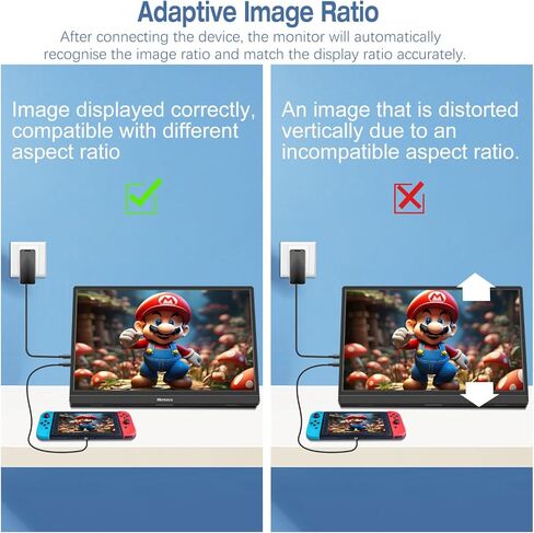 شاشة محمولة للكمبيوتر المحمول - شاشة سفر مقاس 16 بوصة بدقة FHD 1920x1200P FreeSync USB-C للكمبيوتر المحمول PC Mac PS4/5 Switch، قابلة للتركيب على VESA in Kuwait