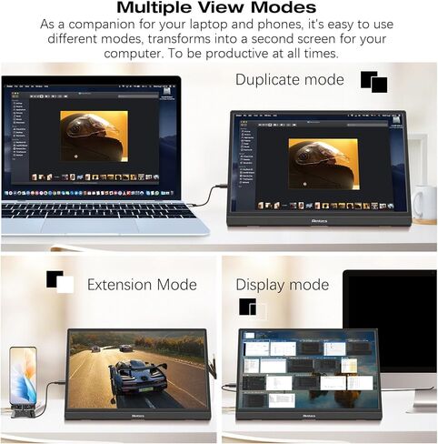 شاشة محمولة للكمبيوتر المحمول - شاشة سفر مقاس 16 بوصة بدقة FHD 1920x1200P FreeSync USB-C للكمبيوتر المحمول PC Mac PS4/5 Switch، قابلة للتركيب على VESA in Kuwait