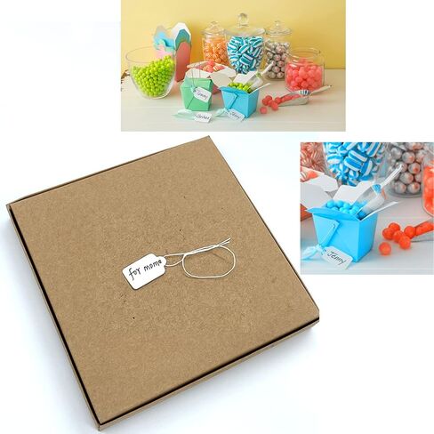 1000 قطعة من العلامات البيضاء مع علامات سلسلة، علامات عرض قابلة للكتابة لعلامات الملابس والمجوهرات للمنتج، 0.94 × 0.59 بوصة in Kuwait