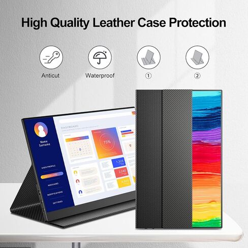 شاشة CNBANAN المحمولة 144 هرتز، شاشة ألعاب 16.1 بوصة 1200: 1 USB-C&HDMI شاشة كمبيوتر محمول 1080P IPS مكبر صوت خارجي فائق النحافة شاشة سفر ثانية لأجهزة الكمبيوتر المحمول Mac Phone Xbox Game Monitor in Saudi Arabia