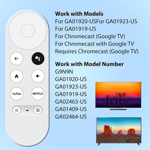 جهاز تحكم عن بعد صوتي بديل لتلفزيون Google Chromecast 4k Snow/HD (جهاز التحكم عن بعد فقط)، جهاز التحكم عن بعد لـ G9N9N/GA01409-US/GA01919-US/GA01920-US/GA01923-US/GA02463-US/GA02464-US in Kuwait