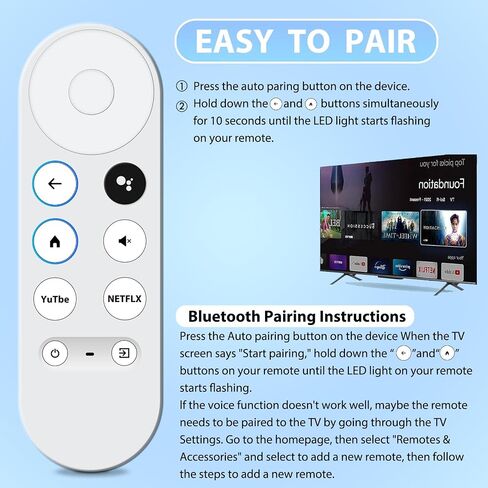 جهاز تحكم عن بعد صوتي بديل لتلفزيون Google Chromecast 4k Snow/HD (جهاز التحكم عن بعد فقط)، جهاز التحكم عن بعد لـ G9N9N/GA01409-US/GA01919-US/GA01920-US/GA01923-US/GA02463-US/GA02464-US in Kuwait