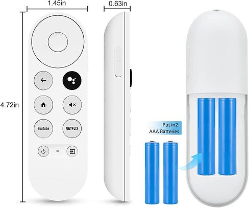 جهاز تحكم عن بعد صوتي بديل لتلفزيون Google Chromecast 4k Snow/HD (جهاز التحكم عن بعد فقط)، جهاز التحكم عن بعد لـ G9N9N/GA01409-US/GA01919-US/GA01920-US/GA01923-US/GA02463-US/GA02464-US in Kuwait