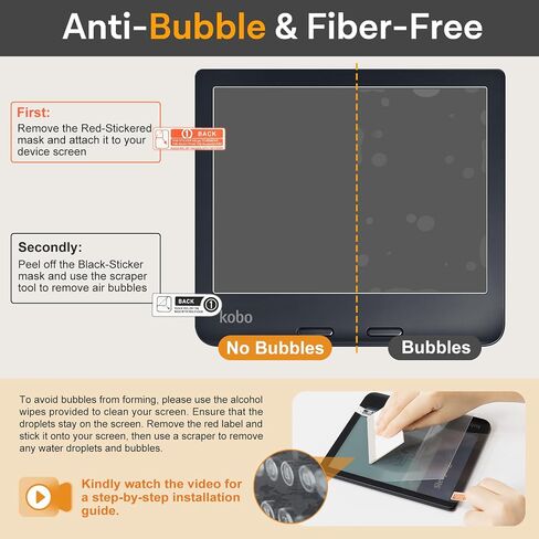 CoBak 4 Pack Anti-Glare Matte Screen Protector for 6.8" Kindle Paperwhite, Kobo Aura H2O Edition 2 - High Clarity, Fingerprint Resistance - PET Film in Saudi Arabia