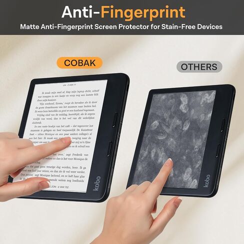 CoBak 4 Pack Anti-Glare Matte Screen Protector for 6.8" Kindle Paperwhite, Kobo Aura H2O Edition 2 - High Clarity, Fingerprint Resistance - PET Film in Saudi Arabia
