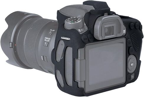 Camera Case for Canon EOS 80D - Silicone Protective DSLR Skin Cover, Detachable Cage, Shockproof, Dustproof (Black) in Kuwait