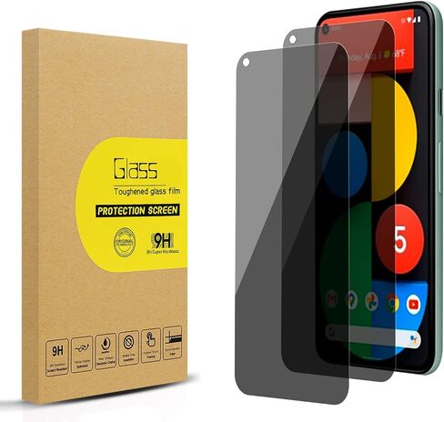 2 Pack Privacy Screen Protector for Google Pixel 5 [Anti-Spy Tempered Glass], Ultra HD, Anti-Scratch, Bubble-Free, Easy Install 9H Protective Glass for Pixel 5 in Kuwait
