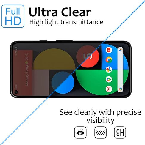 2 Pack Privacy Screen Protector for Google Pixel 5 [Anti-Spy Tempered Glass], Ultra HD, Anti-Scratch, Bubble-Free, Easy Install 9H Protective Glass for Pixel 5 in Kuwait