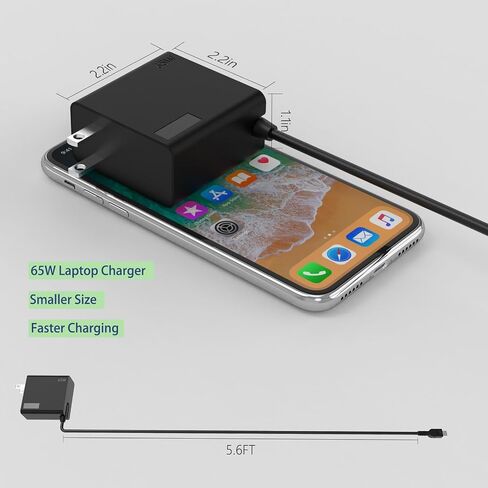 شاحن USB C 65 وات مناسب لجهاز Lenovo ThinkPad T480s T580s E480 E580 E590 Chromebook 300e 500e c330 c630 Yoga 7i 9i 14" 15" 2 في 1 Yoga S730 C940 C740 730s-13 s730-13Y محول إمداد الطاقة للكمبيوتر المحمول. in Saudi Arabia