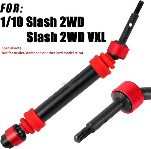 #45 Steel RC Drive Shaft Axles Upgrades Part for 1/10 Slash 2wd (VXL),Harden Front axle&Rear CVD Driveshafts Hops up,Black witrh Red(2PCS) in Saudi Arabia