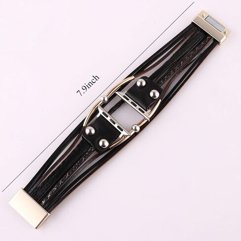 Multi-Layer Leather Wrap Bracelet Compatible with Apple Watch Ultra SE 8 7 6 5 4 3 38mm 40mm 41mm 42mm 44mm 45mm 49mm for Women Mens, Boho Stylish Cuff Bangle Watch Strap for Iwatch Bands in Kuwait