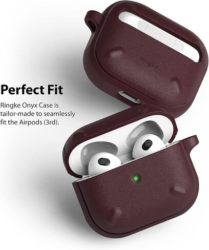 Ringke Onyx [Feels Good in The Hand] Compatible with AirPods 3rd Generation Case, Anti-Fingerprint Technology Prevents Oily Smudges Non-Slip Enhanced Grip - Black in Saudi Arabia
