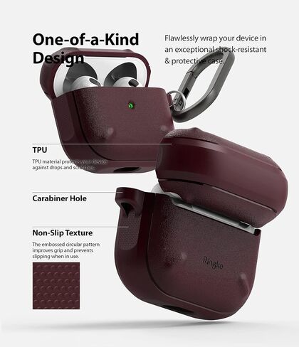 Ringke Onyx [Feels Good in The Hand] Compatible with AirPods 3rd Generation Case, Anti-Fingerprint Technology Prevents Oily Smudges Non-Slip Enhanced Grip - Black in Saudi Arabia
