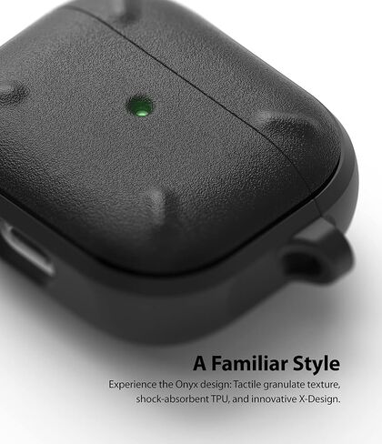 Ringke Onyx [Feels Good in The Hand] Compatible with AirPods 3rd Generation Case, Anti-Fingerprint Technology Prevents Oily Smudges Non-Slip Enhanced Grip - Black in Saudi Arabia