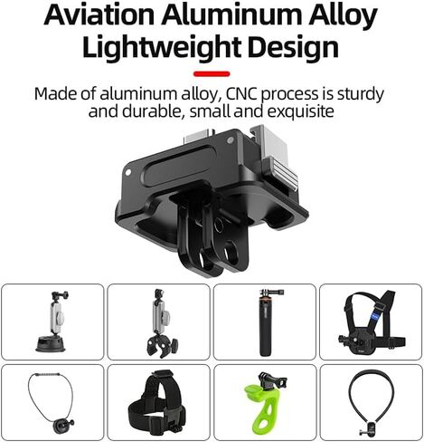 Charging Adapter Base for DJI Osmo Pocket 3, Type-C Charging Port, with 1/4 Threaded Hole and Gopro Connector, Attaches to Tripod Selfie Stick (1/4 Screw+GO/PRO Adapter) in Saudi Arabia