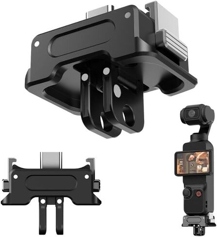 Charging Adapter Base for DJI Osmo Pocket 3, Type-C Charging Port, with 1/4 Threaded Hole and Gopro Connector, Attaches to Tripod Selfie Stick (1/4 Screw+GO/PRO Adapter) in Saudi Arabia