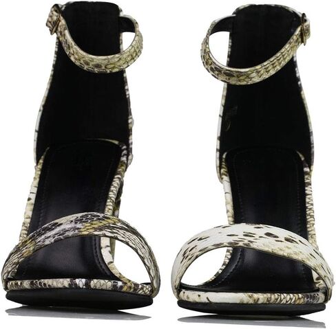 Women's Snake Skin Sandals Single Band Ankle Strap Chunky Block Heeled Fashion Summer Shoes in Saudi Arabia