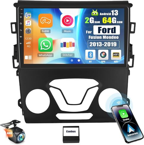 [2+32G] Android 13 Car Stereo for Ford Fusion Mondeo 2013-2019 with Wireless Carplay&Android Auto,9 Inch Car Radio with Mirror Link Bluetooth FM/RDS Radio WiFi GPS SWC Dual USB+AHD Backup Camera in Saudi Arabia