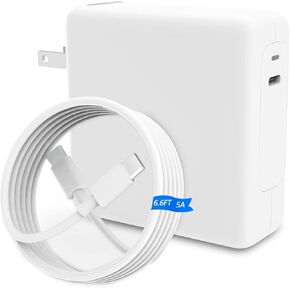 MacBook Pro Charger ATLZXL 96W USB C Charger Power Adapter Compatible with USB C Port MacBook Pro MacBook Air 13 14 15 16 inch New ipad Pro and All USB C Device 5.9ft USB-C to C Charge Cable