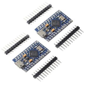 DEVMO 2PCS Pro Micro ATmega32U4 5V 16MHz Micro-USB Development Module Board with 2 Row pin Header Compatible ard-uino Leonardo Replace ATmega328 Pro Mini