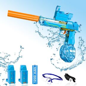 Electric Water Gun for Adults Kids,Automatic Squirt Guns with Large Capacity,Powerful Water Squirt with 2Modular Battery, 26-32 FT Range,Summer Outdoor Shooting Game Pool Water Toy