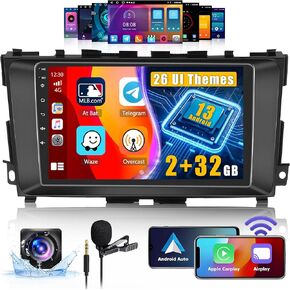 8 Core 4+64GB for 2013-2018 Nissan Altima Android Radio with Wireless Carplay Android Auto, 9'' Touch Screen Car Stereo, GPS/WiFi/32EQ DSP/Bluetooth 5.0/SWC/Mic, Backup Camera