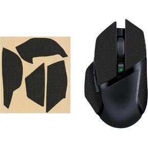 kwmobile Mouse Grip Tape Compatible with Razer Basilisk X Hyper Speed Grip Tape - Non-Slip Faux Leather - Black