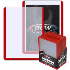 BCW 3x4 Topload Card Holder - Blue Border | 25 Pack | Premium Quality Rigid PVC Protector for Standard Size Trading Cards | Card Holders for Sports Cards, MTG, Pokemon, and More