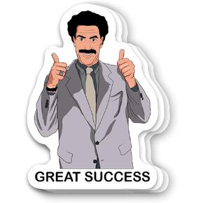 (3Pcs) Borat Great Success Vinyl Sticker 3 Inch for Water Bottle, Tumbler, Laptop, Hat, Phone Case
