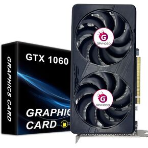 GeForce GTX 1060 6GB Computer Graphics Card, GDDR5 192bit 8K HDR VR Ready, Nvidia 1060 Video Cards for Gaming PC, Tarjeta Gráfica Support Direct X12 PCIe3.0 * 16, Dual Cooling Fans, HDMI + 2*DP