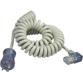 Conntek 10-Amp Hospital Grade Coiled Cord to Right AngleIEC C13 Power Supply Cord, 8-11-Feet