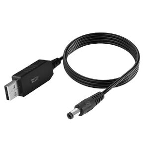 USB DC 5V to DC 9V Voltage Power Supply Cable - USB to 9V Cable with DC Jack 5.5 x 2.1mm, Tip Negative(-) Design, Max DC-5V-to-9V 0