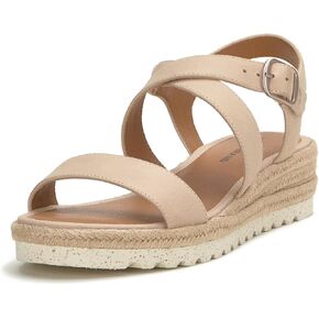 Lucky Brand Women's TRIANNA Wedge Sandal, Rose Red, 6.5