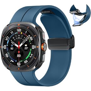 Sport Band Compatible with Samsung Galaxy Watch Ultra Band 47mm (2024) Men Women, Breathable Soft Silicone Waterproof Strong Magnetic Closure Replacement Strap for Galaxy Watch Ultra Bands