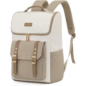 LOVEVOOK Laptop Backpack for Women, 15.6 Inch Vintage Water-Resistant Travel Backpack with U-Shaped Opening, Work College Backpack with Laptop Compartment, Nurse Teacher Backpack for School
