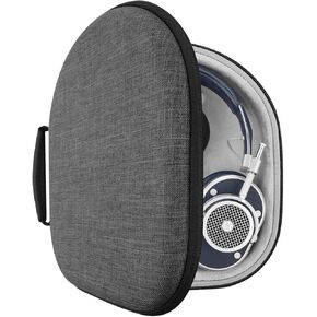 Geekria Shield Headphones Case for Lay Flat On-Ear/Over-Ear Headphones, Replacement Hard Shell Travel Carrying Bag with Cable Storage, Compatible with B&W, Skullcandy, Edifier Headsets (Dark Grey)
