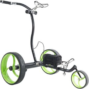 Terra Electric Golf Caddy Green - Ultralight and Ultraslim Stainless Steel - Rechargable Lithium Battery - Remote Control - 36 Holes - Fully Accessorized - Comes with Trolley Bag