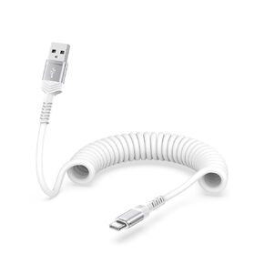 Coiled Carplay Cable for iPhone 16/15 Pro Max/15 Plus, 4FT USB to USB C Carplay Fast Charging Retractable Cord for Apple iPad Pro Air 13 11inch, iPad 10th 12.9 Gen4/5/6 Type C Phone Power Line for Car
