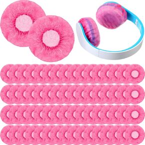 Hoteam 500 قطعة من أغطية الأذن لسماعات الرأس للاستعمال مرة واحدة، أغطية أذن لسماعات الرأس الصحية غير المنسوجة، أغطية سماعات الأذن لمعظم سماعات الأذن مع وسائد أذن مقاس 8-11 سم، 11 سم/ 4.3 بوصة (وردي) in Kuwait