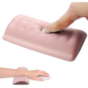 Mouse Wrist Rest, Ergonomic Memory Foam Mouse Pad Wrist Support for Mouse-Pressure Relief, Laptop, Office Work, PC Gaming - Massage Holes Design - Wrist Pain Relief (Pink Mouse Wrist Rest)