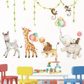 Mfault Time to Read Animals Wall Decals Stickers, Educational Reading Bear Fox Bunny Deer Hedgehog Books Nursery Decorations Classroom Bedroom Art, Neutral Toddlers Kids Study Room Library Decor